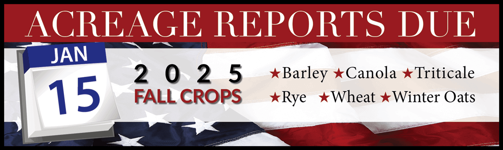 Acreage Reports Due - 2025 Crops