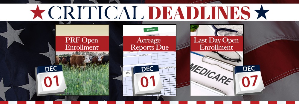 PRF Sales Closing & Acreage Reports Due December 1